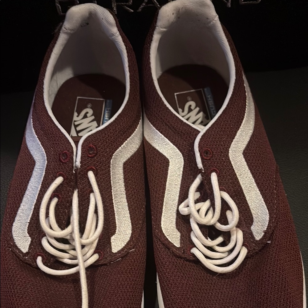 Vans Brown and White Skate Sneakers